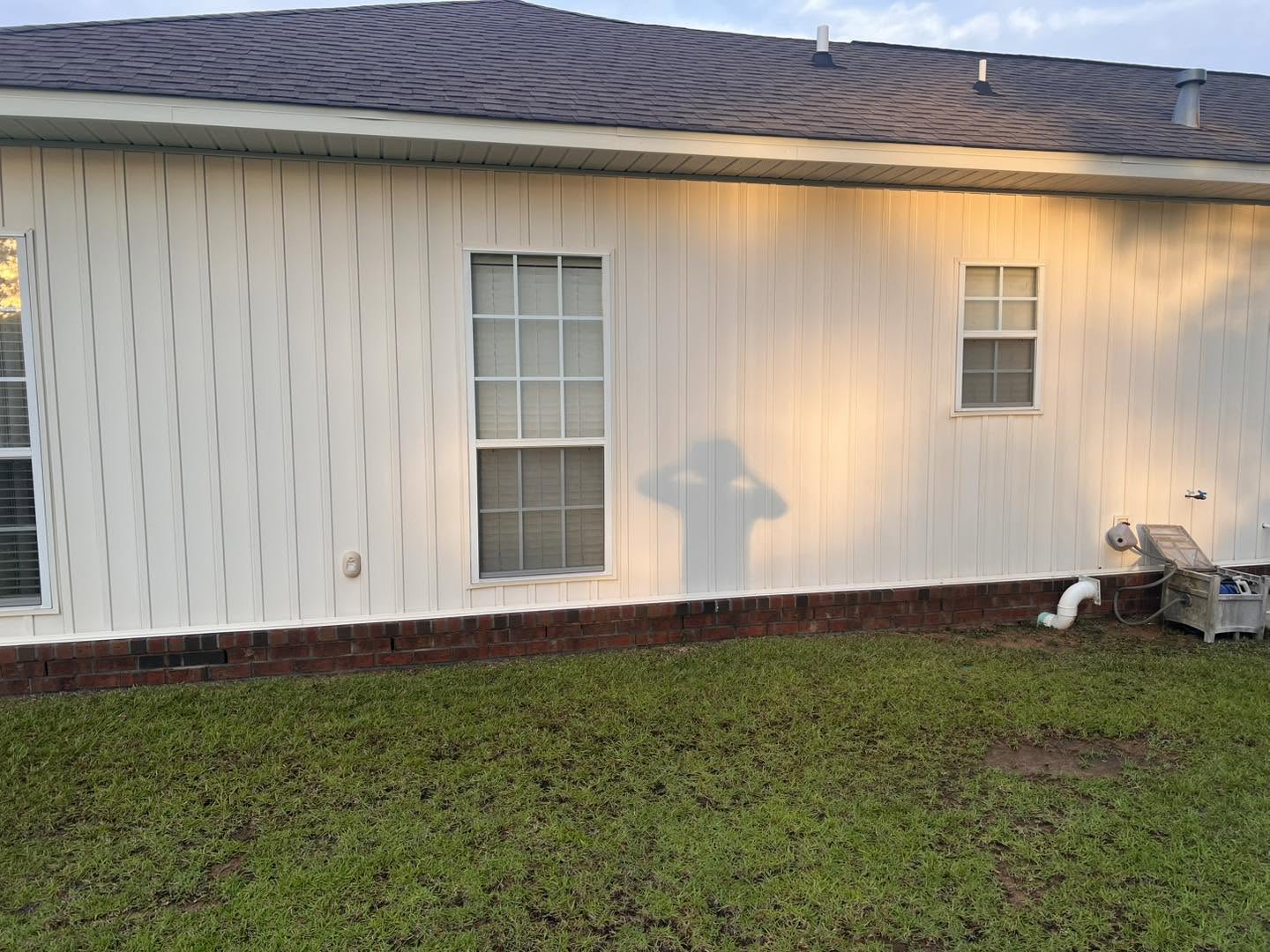 Exterior siding after cleaning