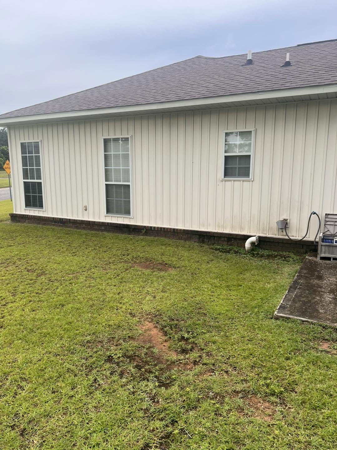Exterior siding before cleaning